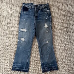 AYR JEANS Distressed Blue Straight-Leg Jeans